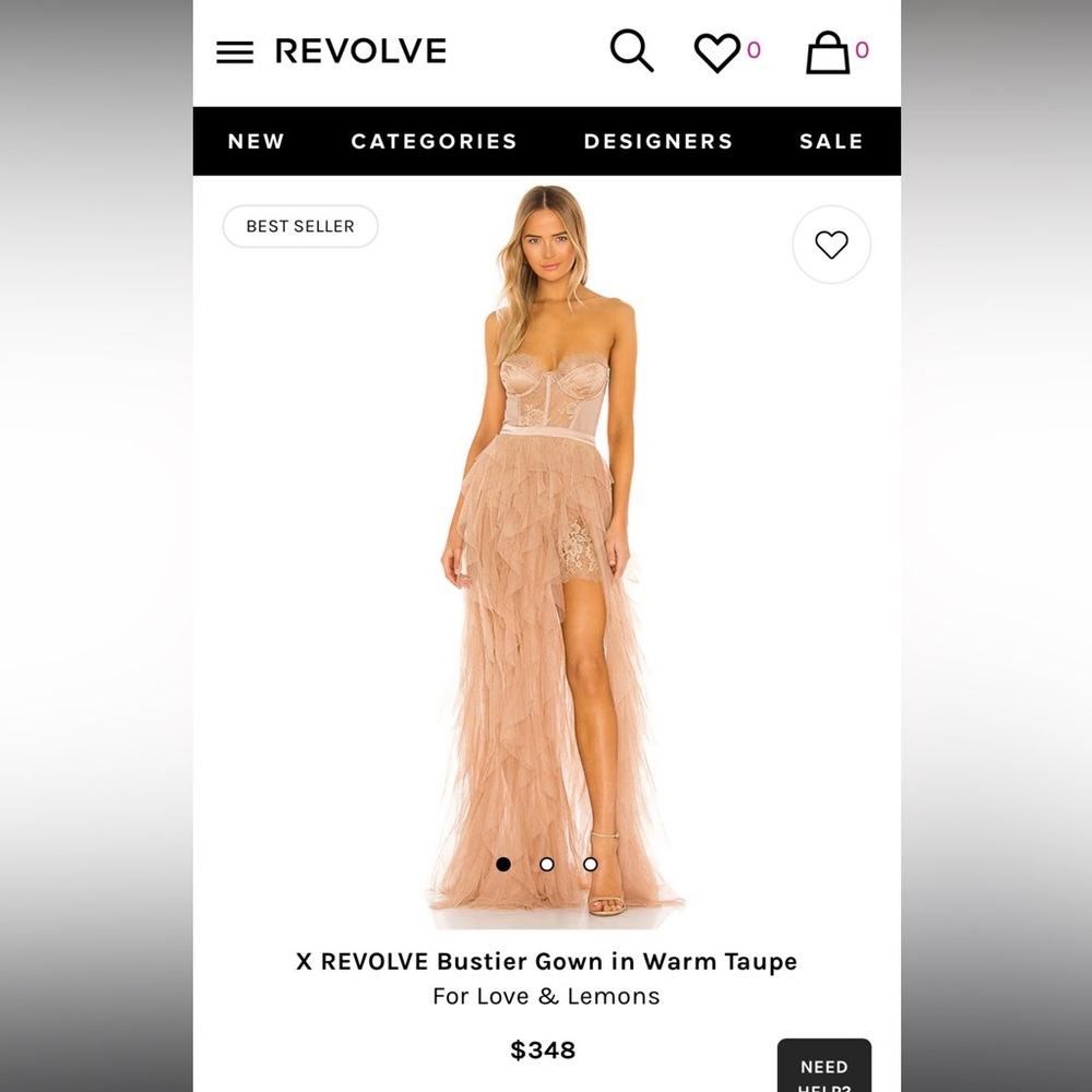 X Revolve Bustier Gown in Warm Taupe